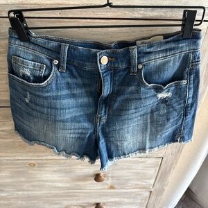 Cosmic Blue Love Denim Cutoff Women's Shorts